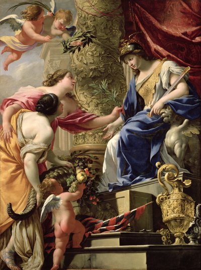 Klugheit führt Frieden und Überfluss, ca. 1645 von Simon Vouet